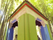 A shelter in the Jardin Majorelle, gardens which were owned by Yves Saint Laurent.